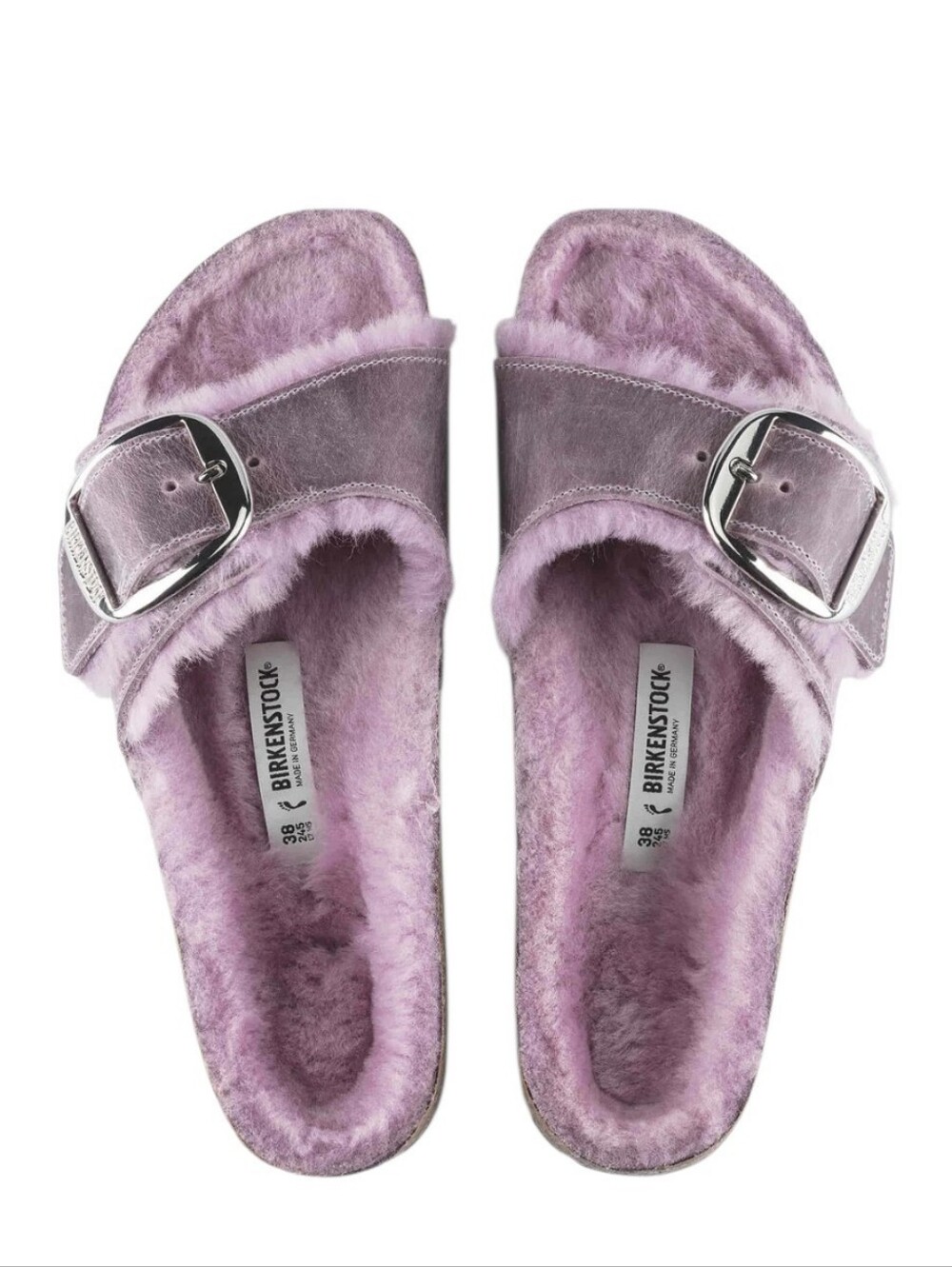 NEW BIRKENSTOCK MADRID BIG BUCKLE SHEARLING OILED LEATHER SANDALS